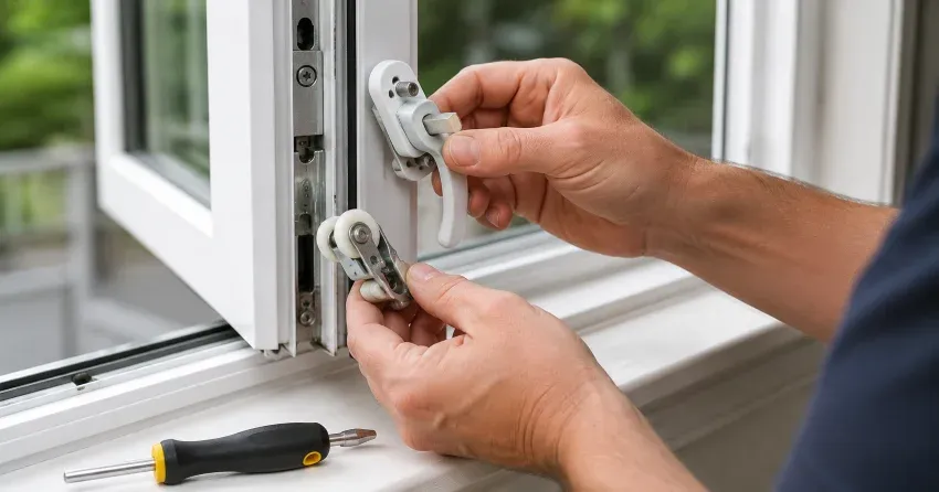 technician performing broken window repair Grayside, Hamilton on a sliding window